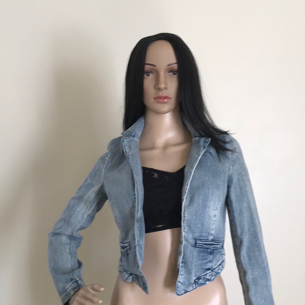 Bebe Denim cropped jacket size 0